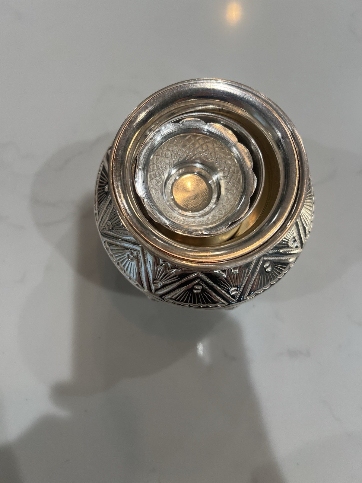 German Silver Pooja Thali Set