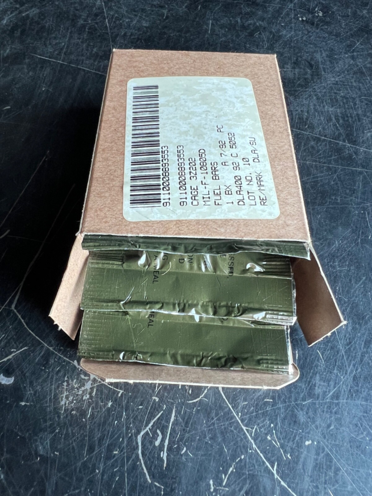 TRIOXANE MILITARY ISSUE LARGE COMPRESSED FUEL BARS – 3 BOXES, 9 BARS TOTAL- NIB