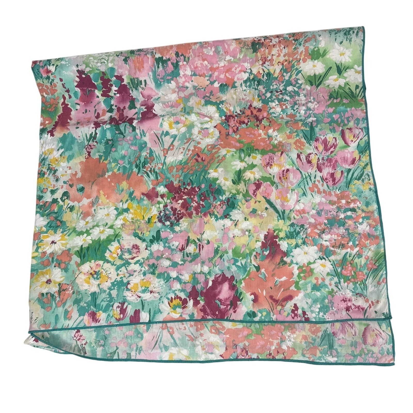Vintage Vibrant Flower Power Floral Spring Meadow Rectangular Tablecloth
