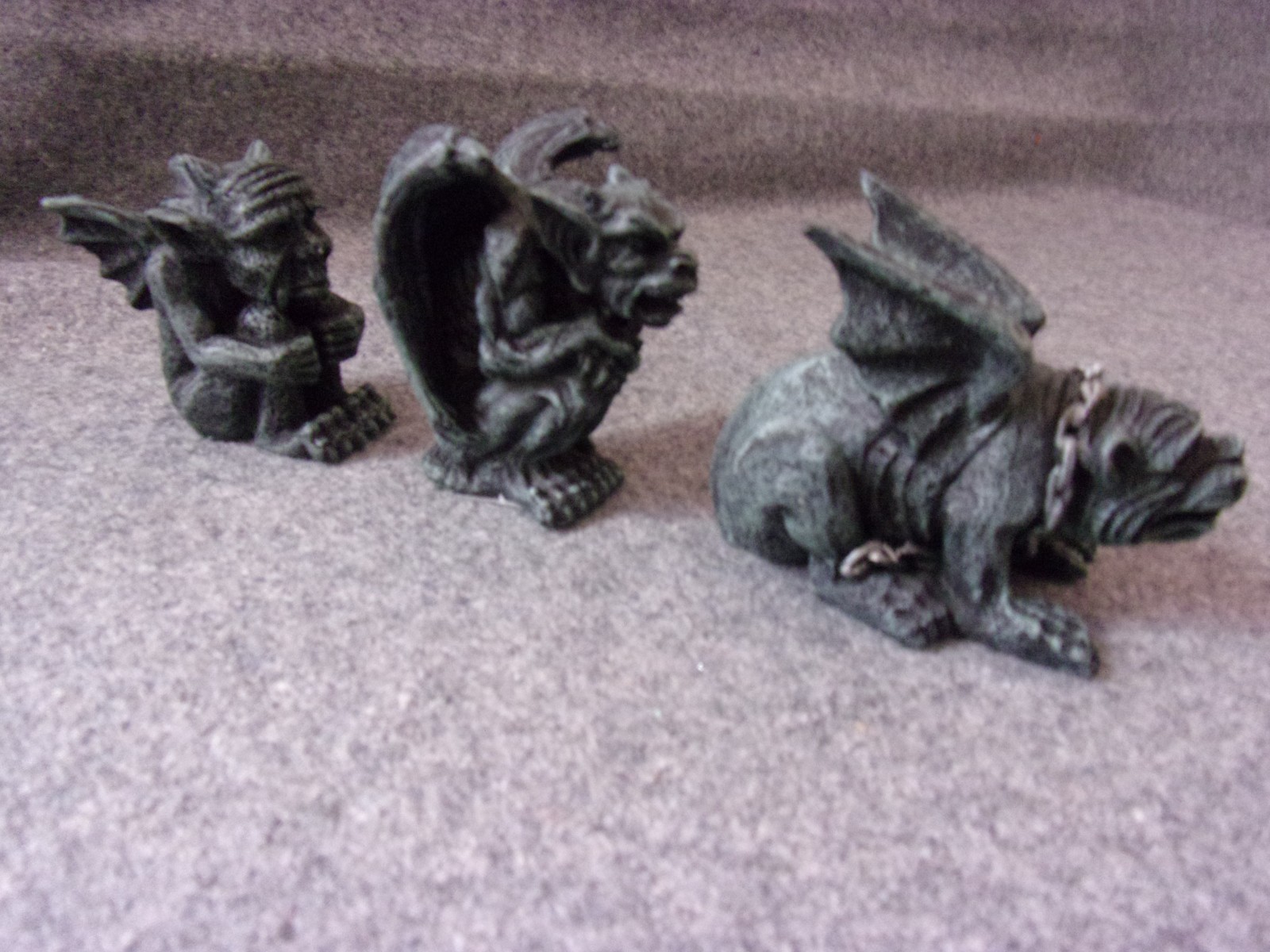 Set of 3 2.25 to 2.75 Inch Tall Miniature Gargoyles Statue Figurines