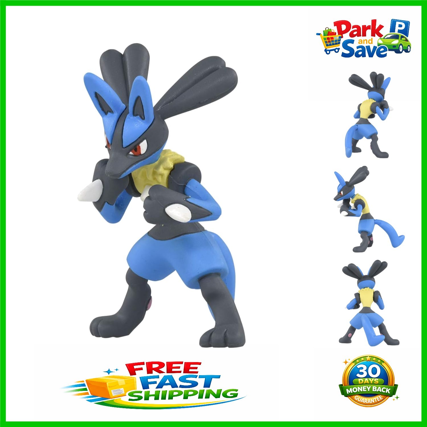 6-Inch Lucario Figure – MonColle MS-10 Standard Edition, No Batteries Required