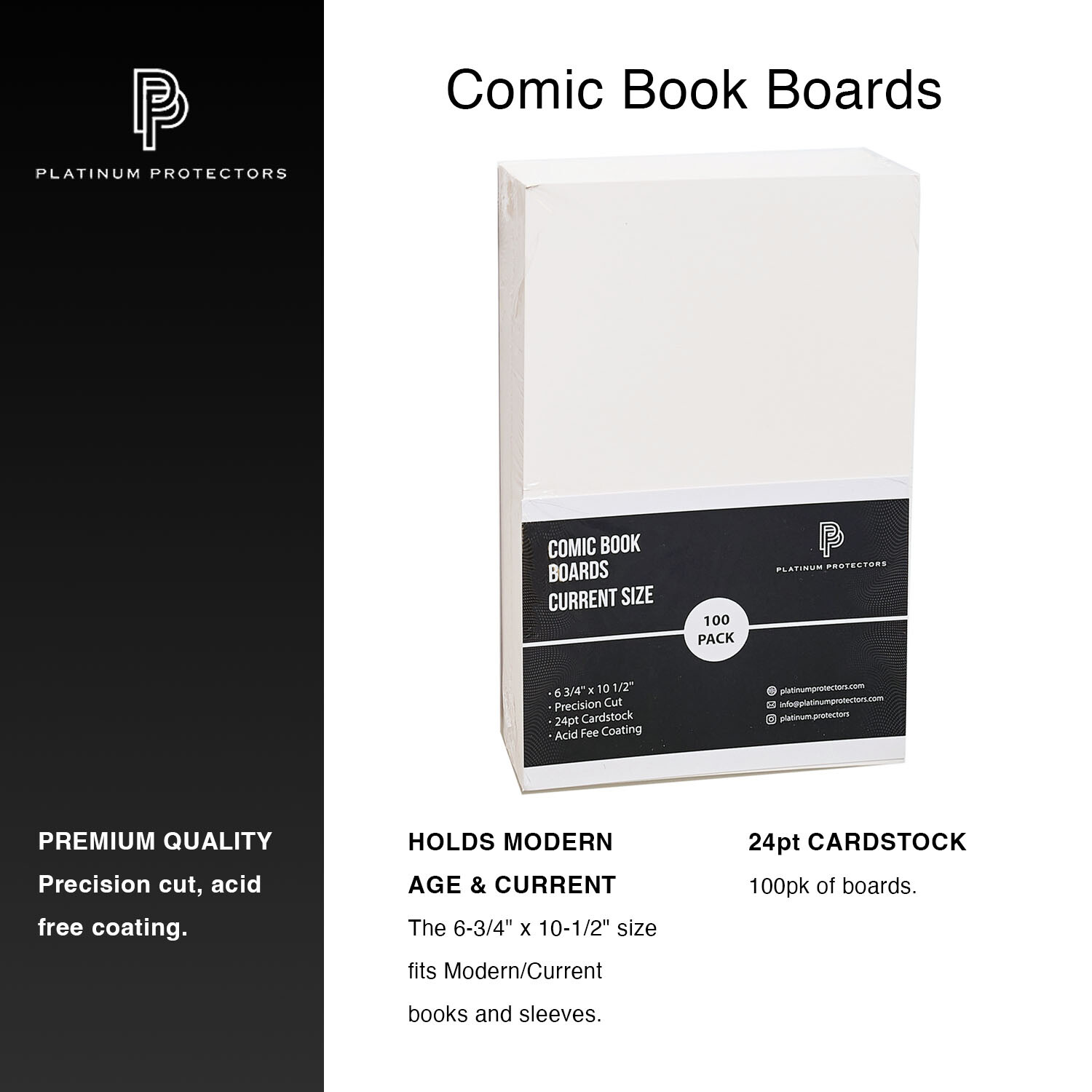 Comic Book Boards for Current/Modern White Storage Backing Boards