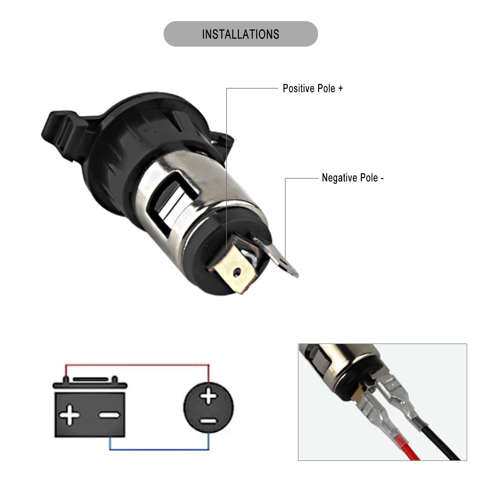 Cigarette Lighter Socket, DC 12V Car Cigarette Lighter,12 Volt Female Power Outl