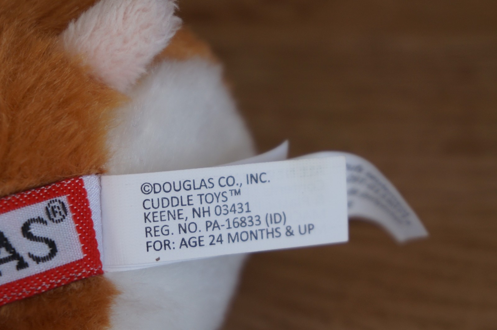 Plush DOUGLAS Brown White HAMSTER Stuffed Animal Doll Cuddle Toy Soft Doll 4.5″