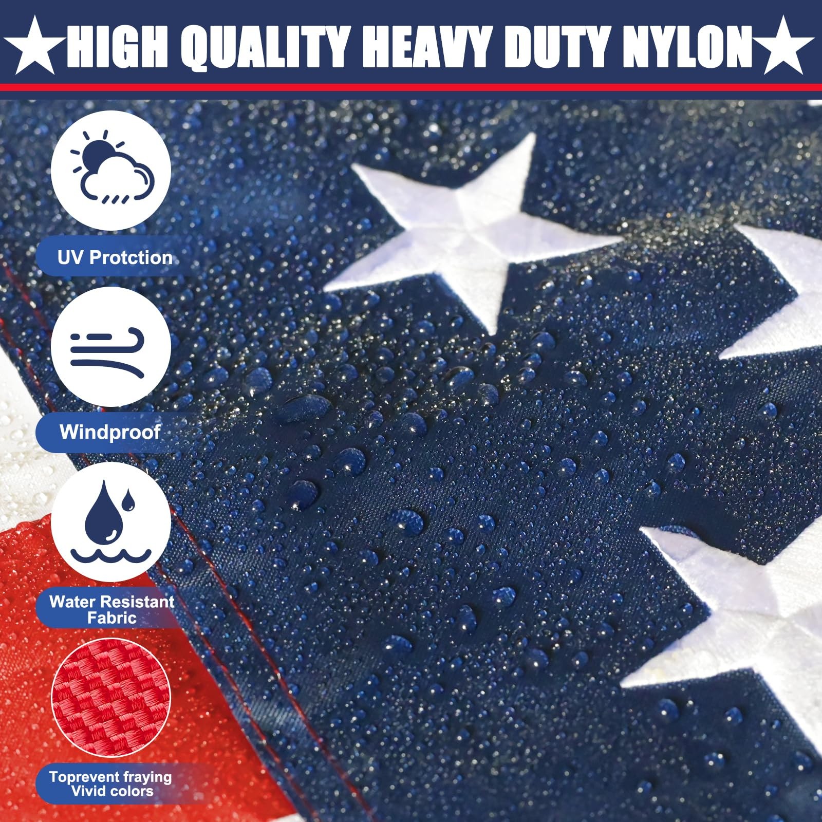 Jamont American Flag 8X12 Ft Multipurpose Heavy Duty Us Flag 6 Brass Grommets
