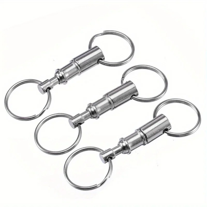 3PCS Detachable Keychain Quick Release Double Ring Key Holder Key Rings