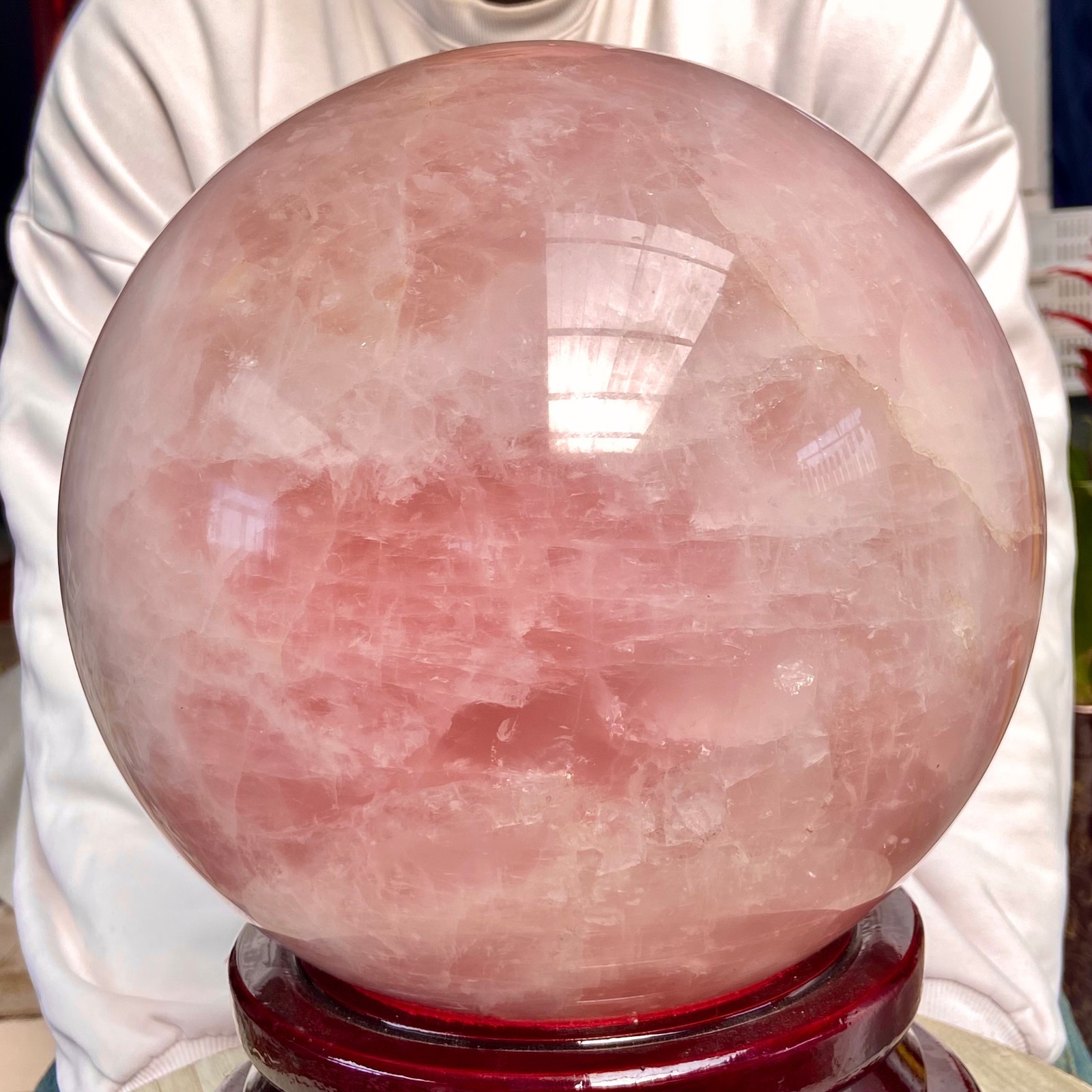 56.43LB Natural Crystal Pink Rose Chakra Quartz Sphere healing ball Specimen