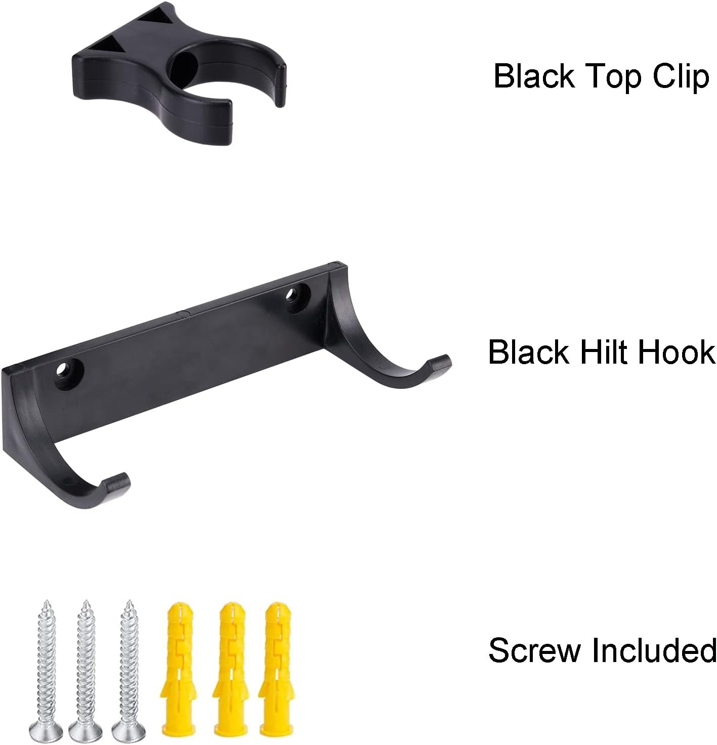 Horizontal Lightsaber Wall Mount Holder Light Saber Display Rack, Black