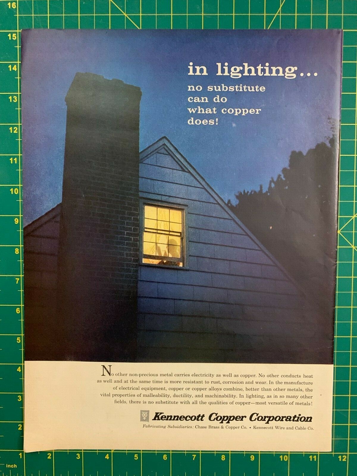 1956 Vintage Kennecott Copper Corporation Electricity Wire And Cable Print Ad H1