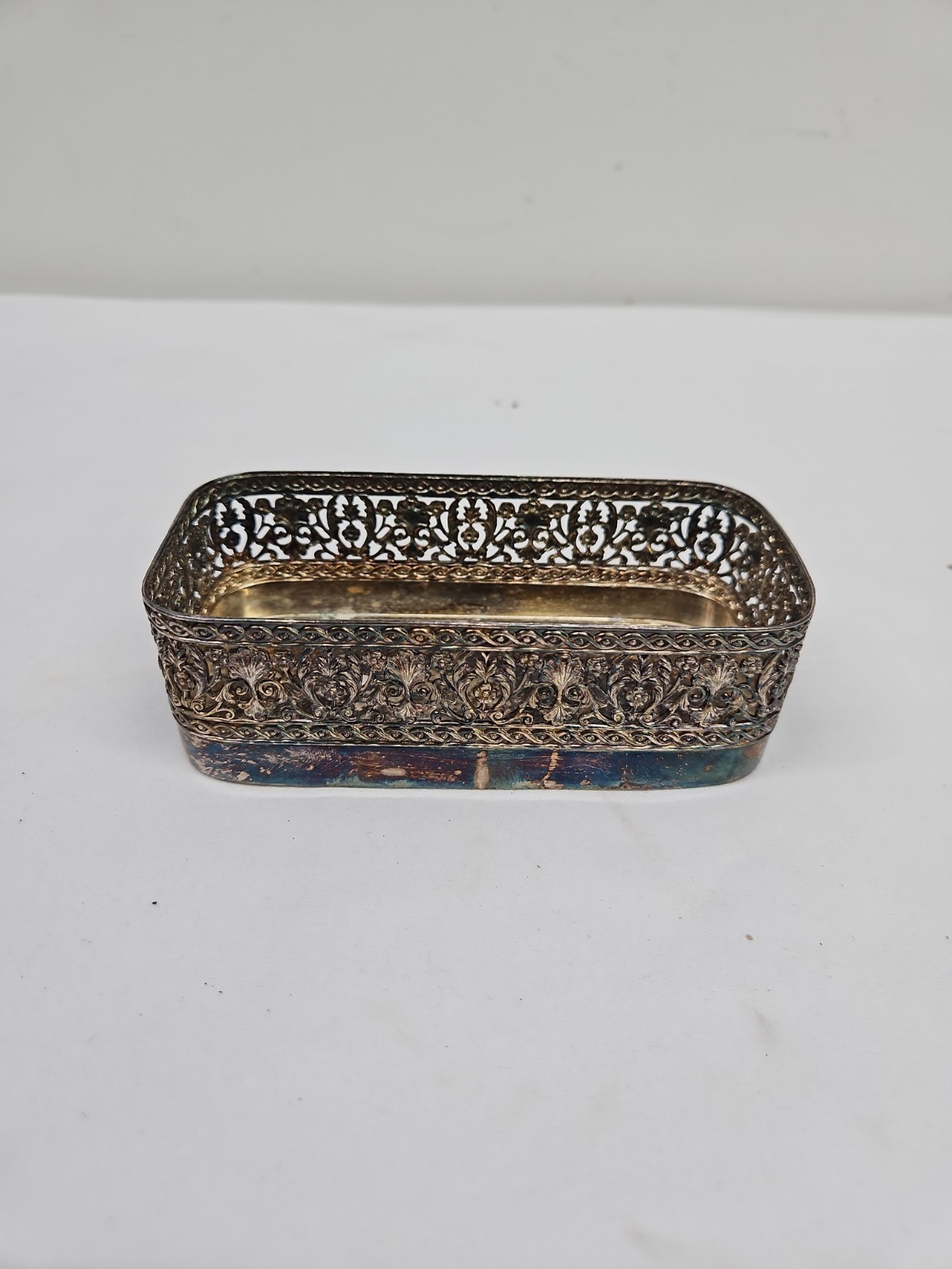 vintage silver plate trinket box