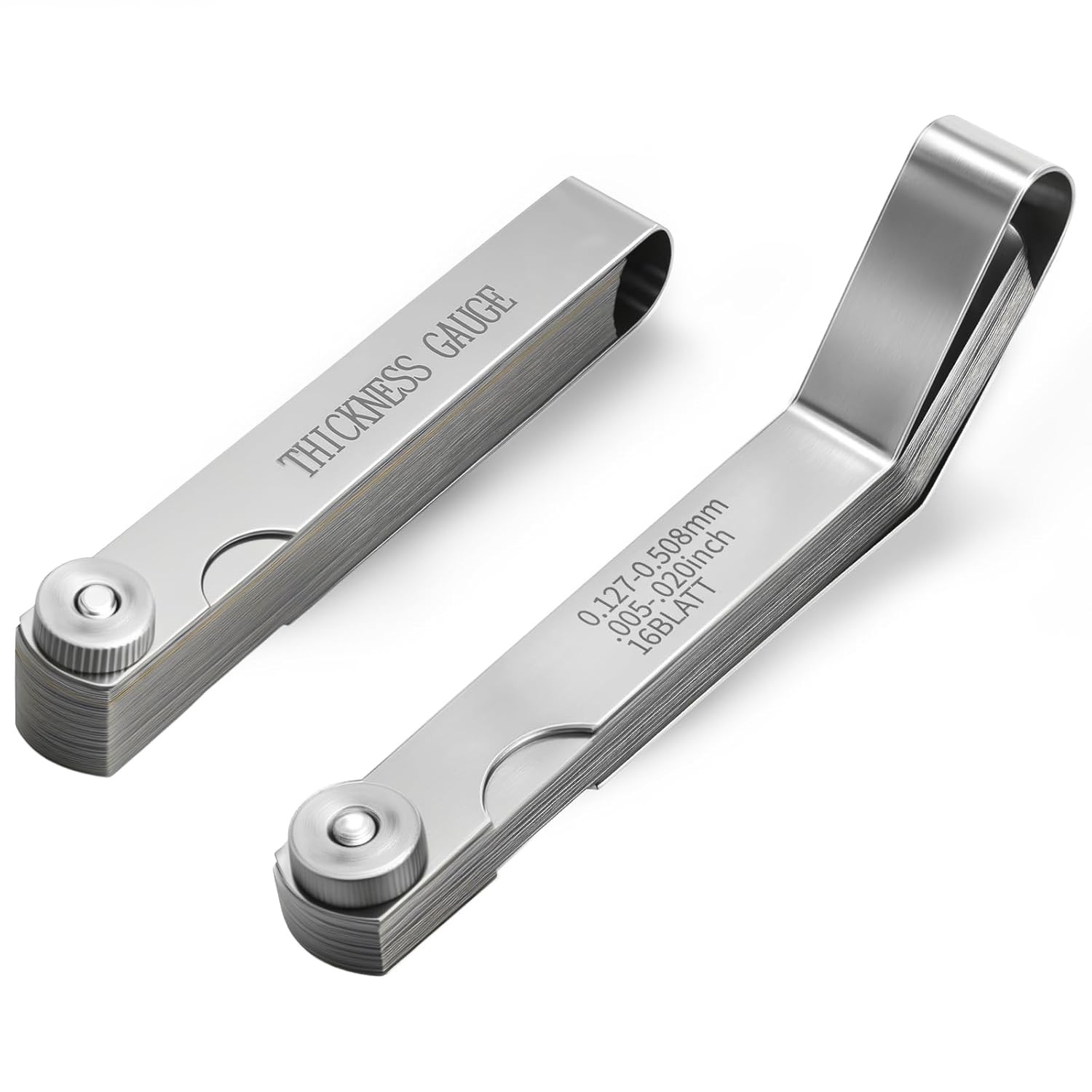2PCS Feeler Gauges Set – Stainless Steel Feeler Gauges for Valves, Standard SAE/