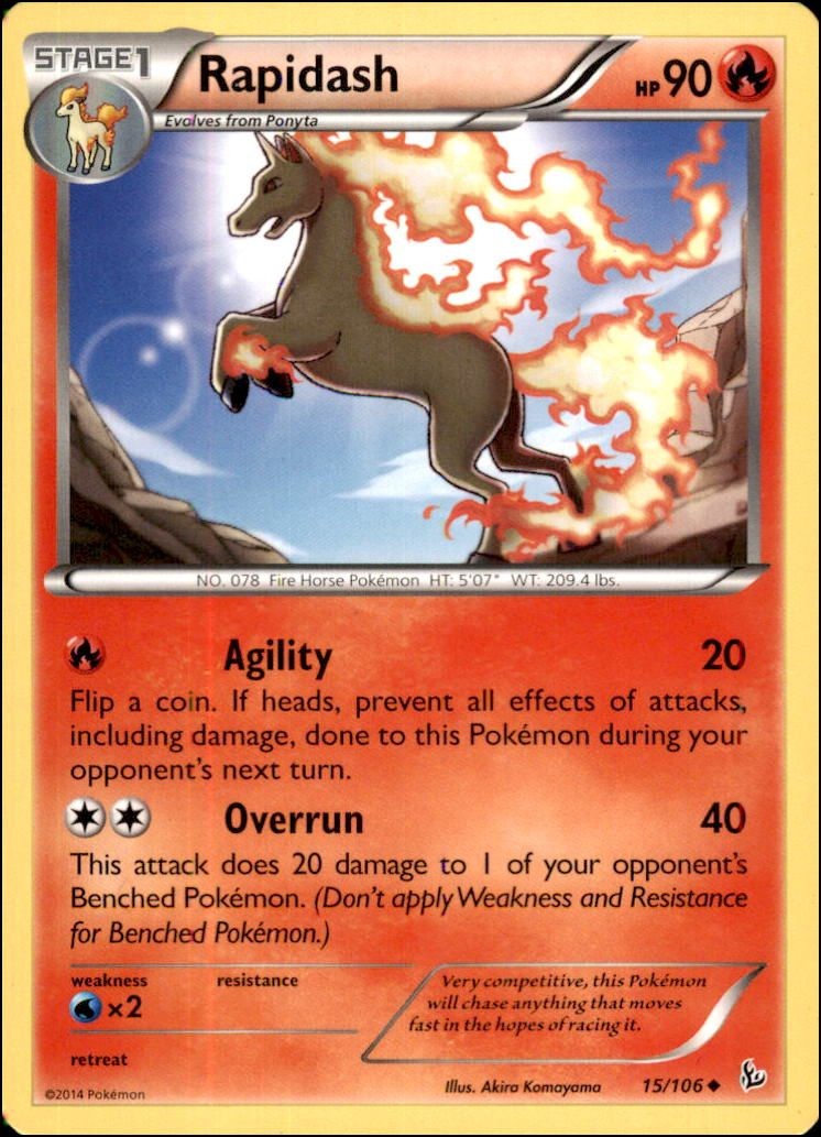 Pokemon – Rapidash #15/106 – XY – Flashfire Uncommon