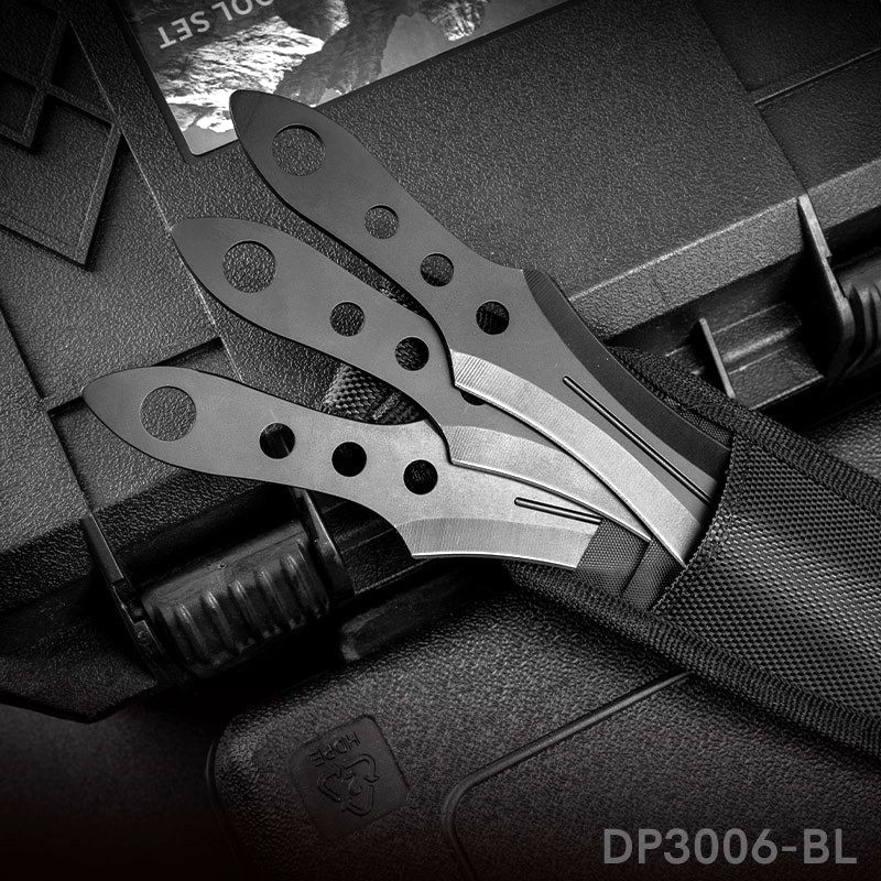 DISPATCH 3pc 8″ Stainless Steel Throwing Knives Set w/Sheath – Balanced Kunai