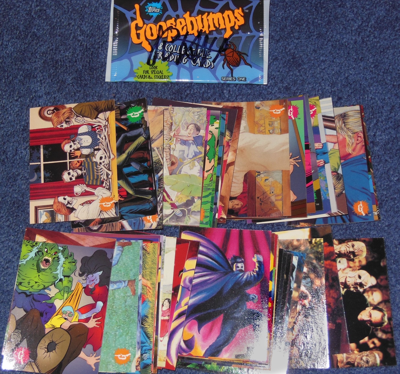 GOOSEBUMPS CARD SET ~SIGNED RL STINE~TOPPS~1996~BOX + INSERTS + EXTRAS