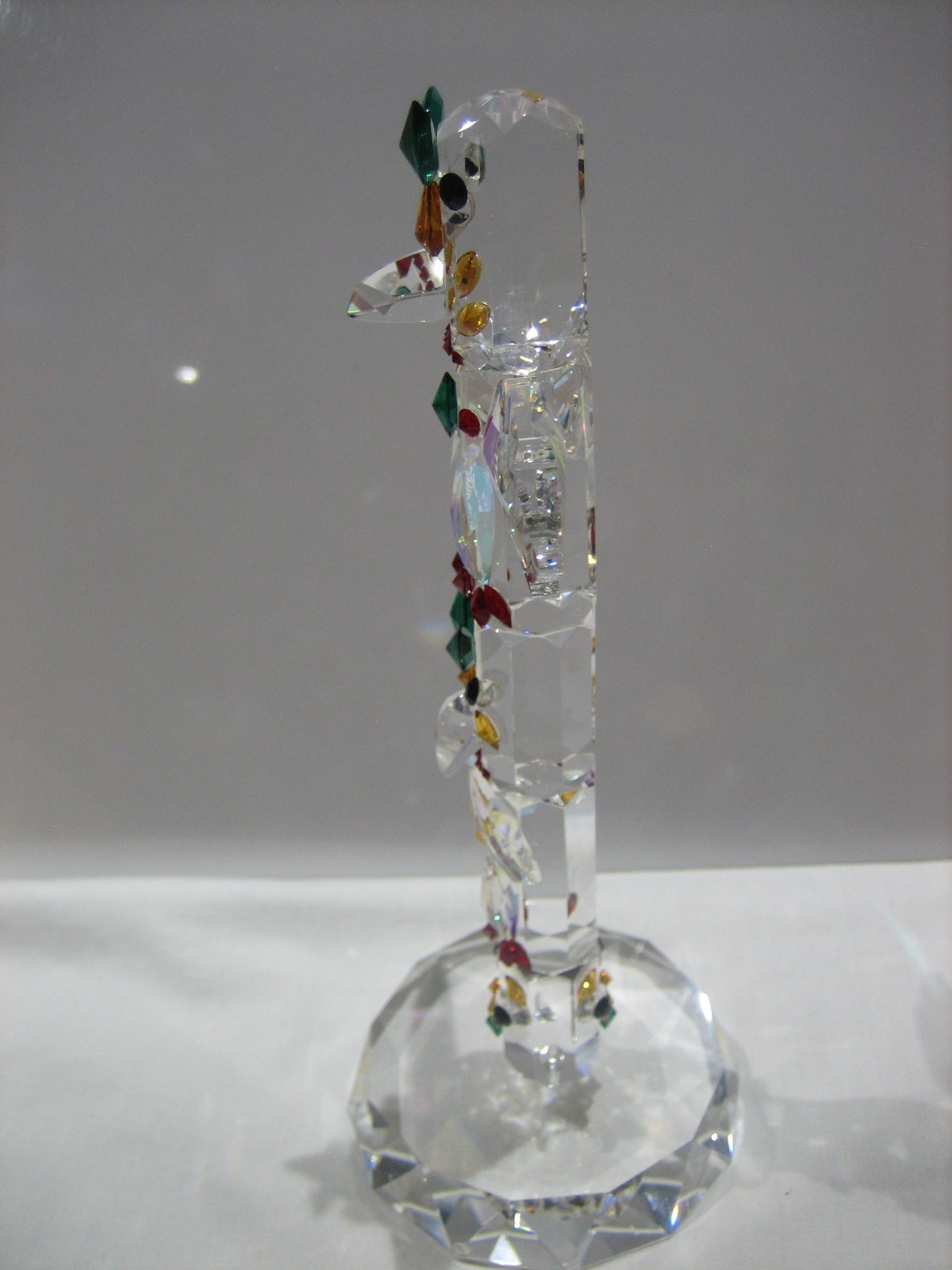 STUNNING CRYSTAL MULTI COLOR OWL 8″ ALASKAN TOTEM POLE