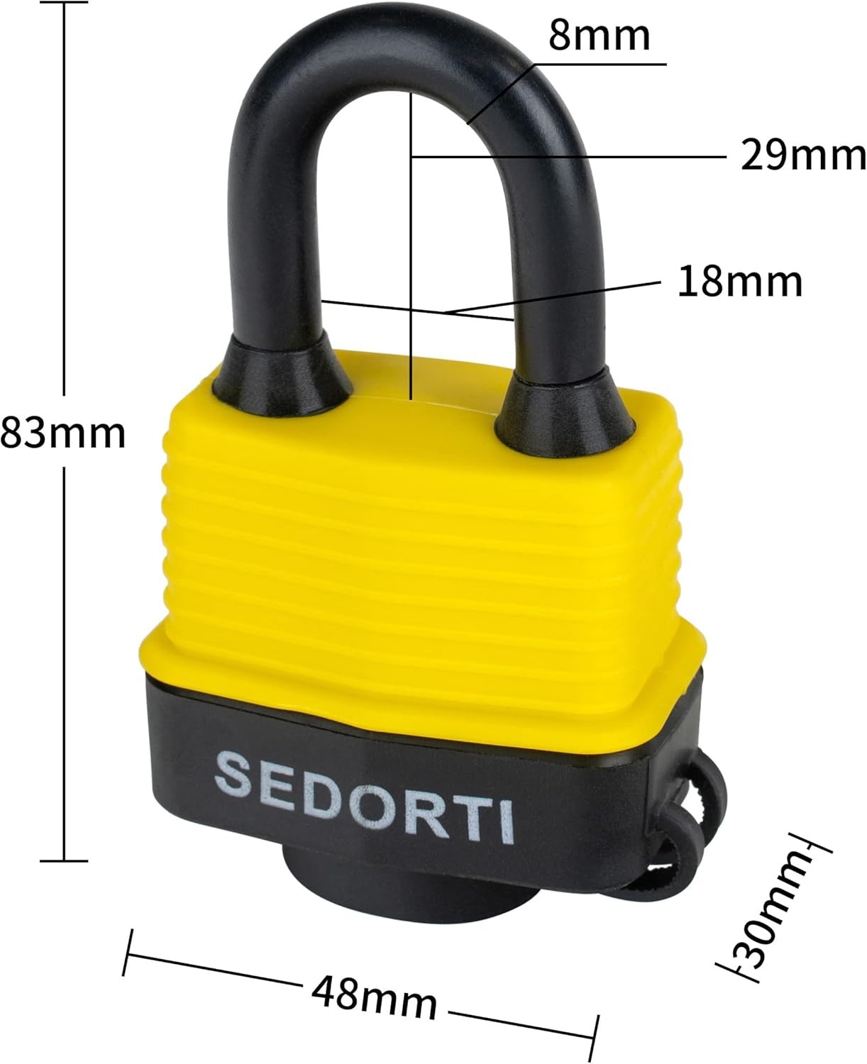 12 Pack Yellow Waterproof Padlocks – Keyed Alike