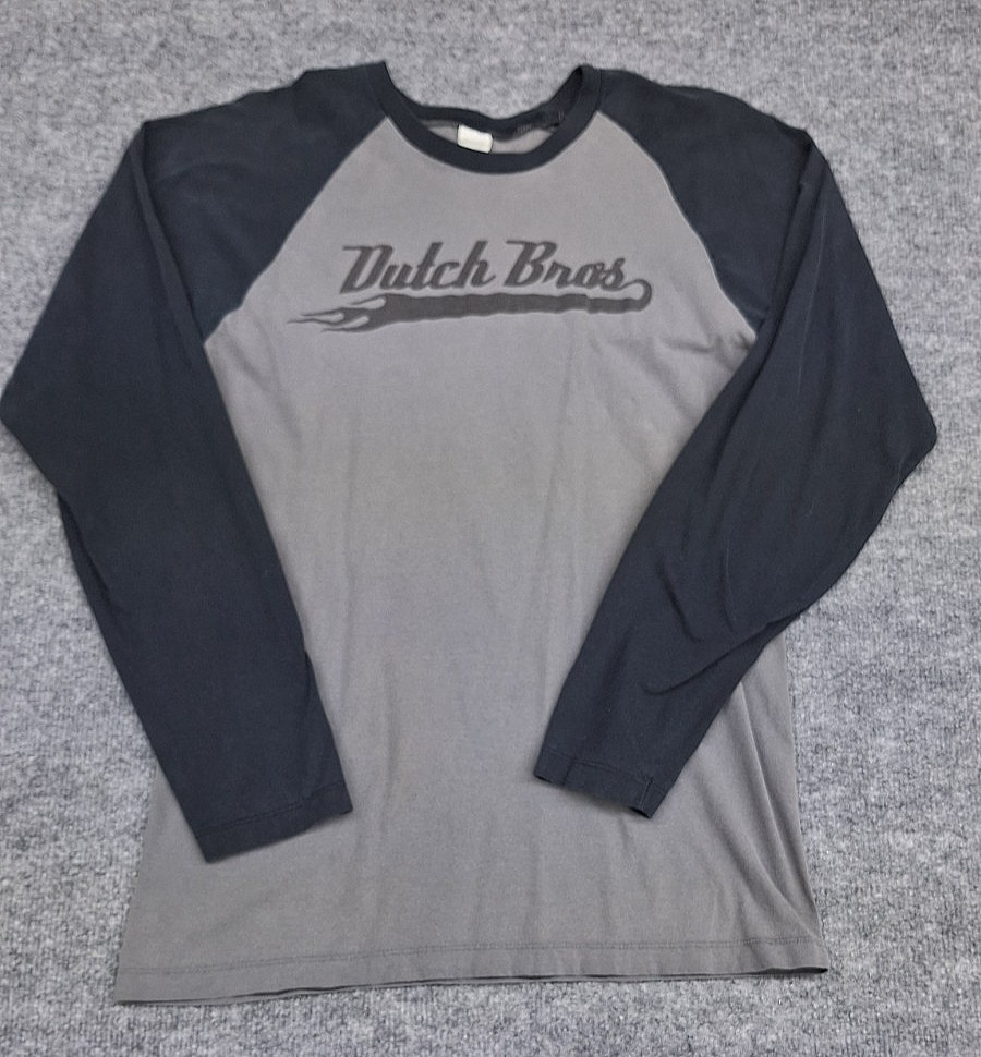 Dutch Bros Brothers Coffee T-Shirt Long Sleeve Tee Black/Grey Size Small?