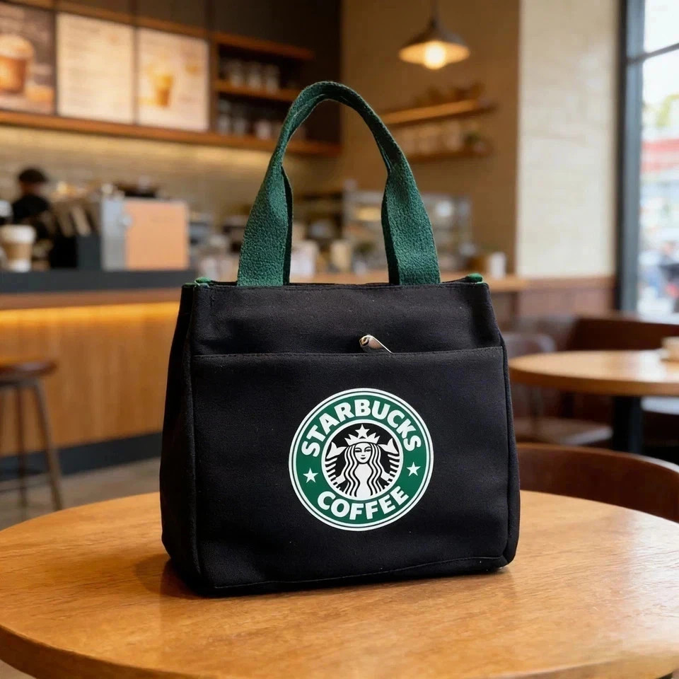 New Starbucks Canvas Tote Handy Lunch Bag Eco-friendly Tote Shopping Bags