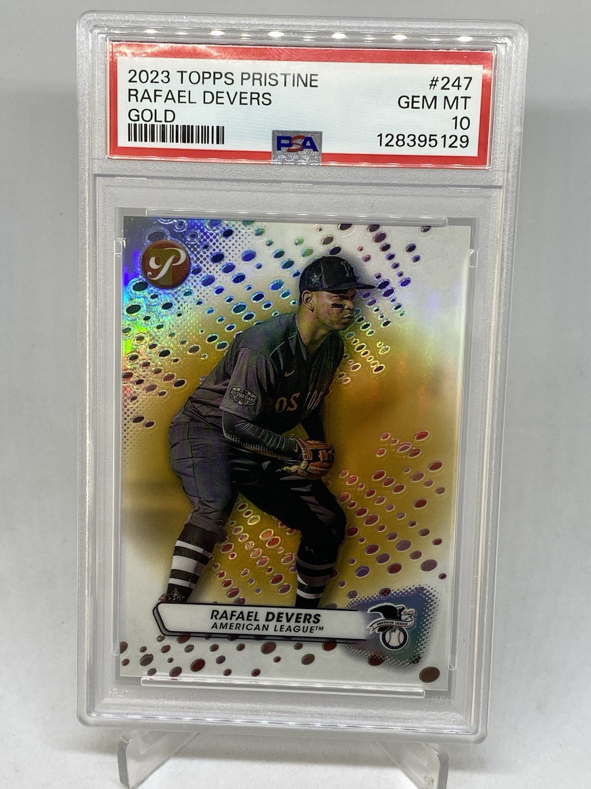 2023 Topps Pristine GOLD REFRACTOR Rafael Devers /50 Electric PSA 10 POP 3
