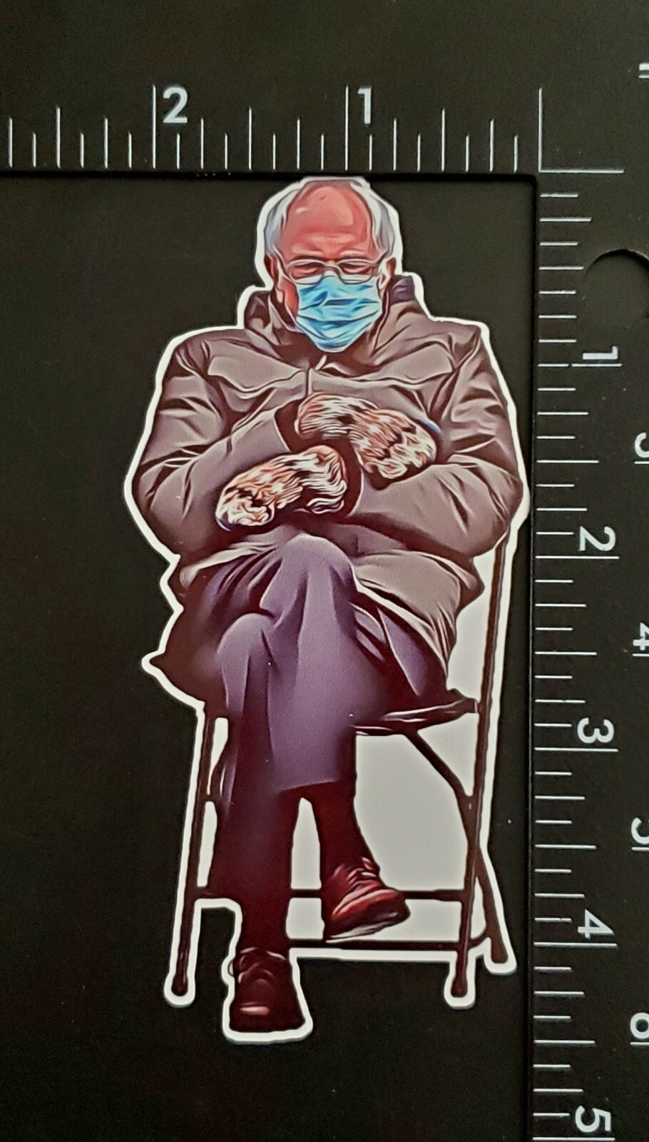 Cartoon Bernie Sanders Meme Photo Vinyl Sticker 4.5″ x 2″ Mittens 2021