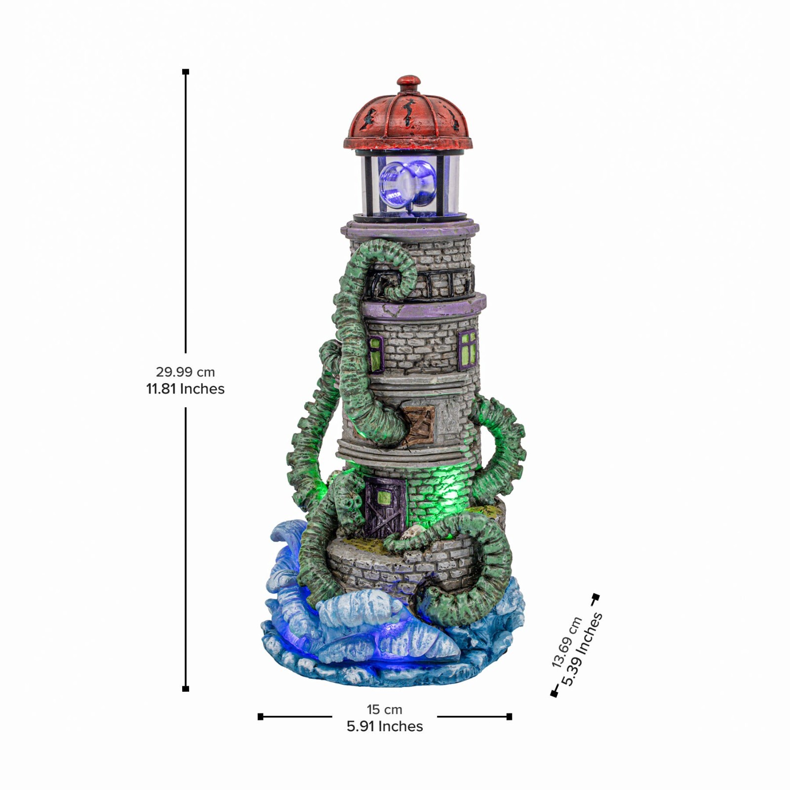 FG Square – Lighthouse Attack Kraken Theme Halloween Village 6″ x 6″ x 12″