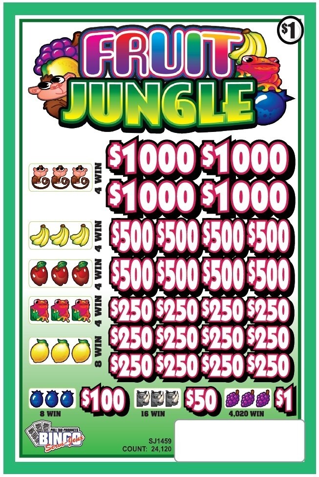 NEW pull tickets FRUIT JUNGLE – $1 Instant Tabs