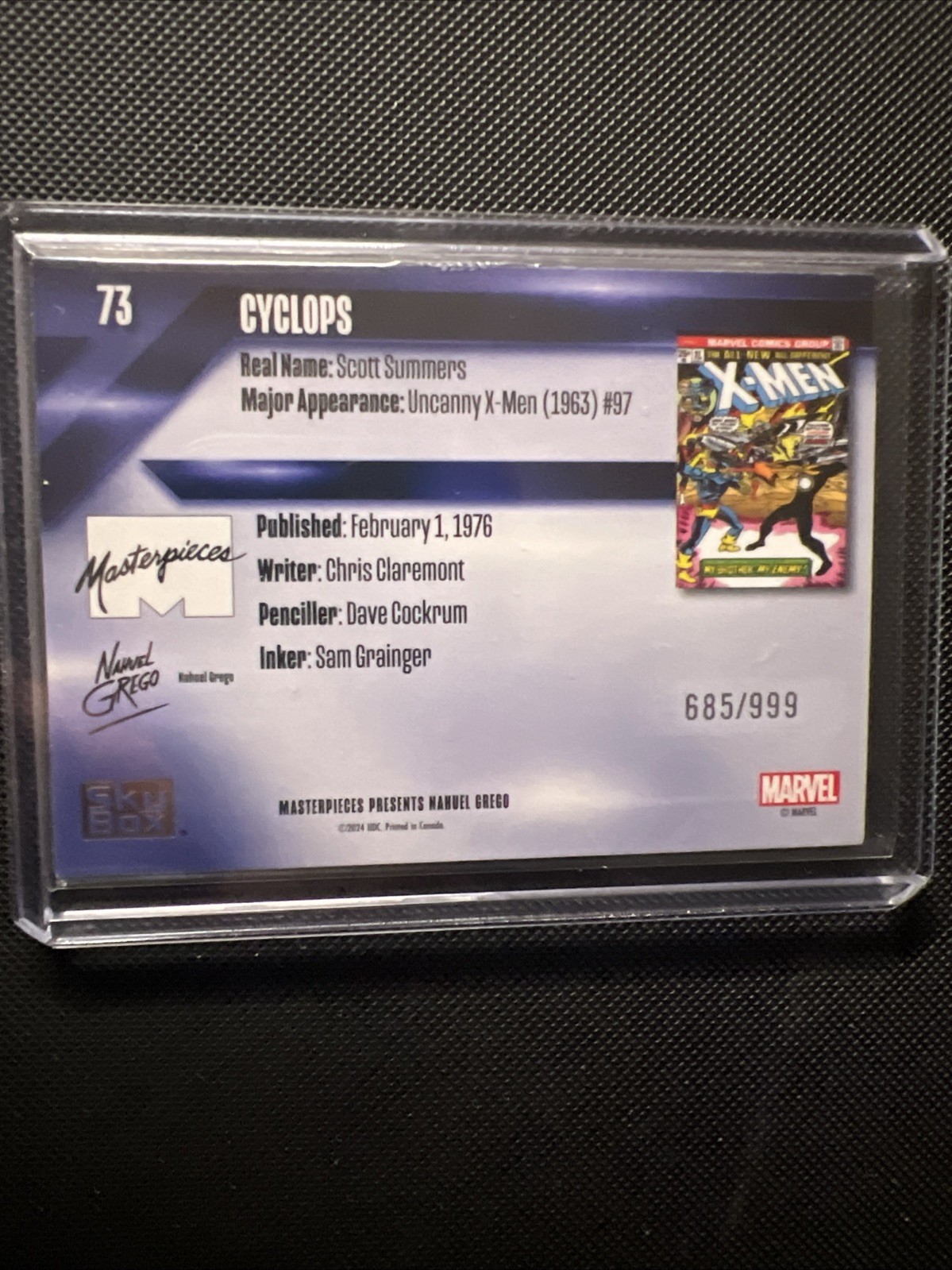 2024 Marvel Masterpieces Grego Cyclops #73