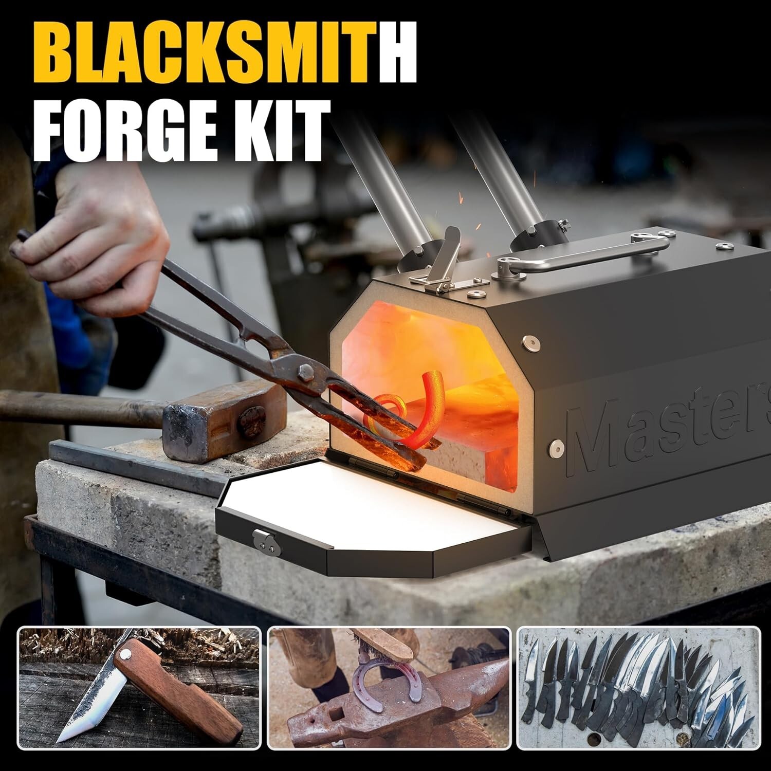 Double Burner Propane Forge for Home＆Professional, Gas Forge-Efficient Heating