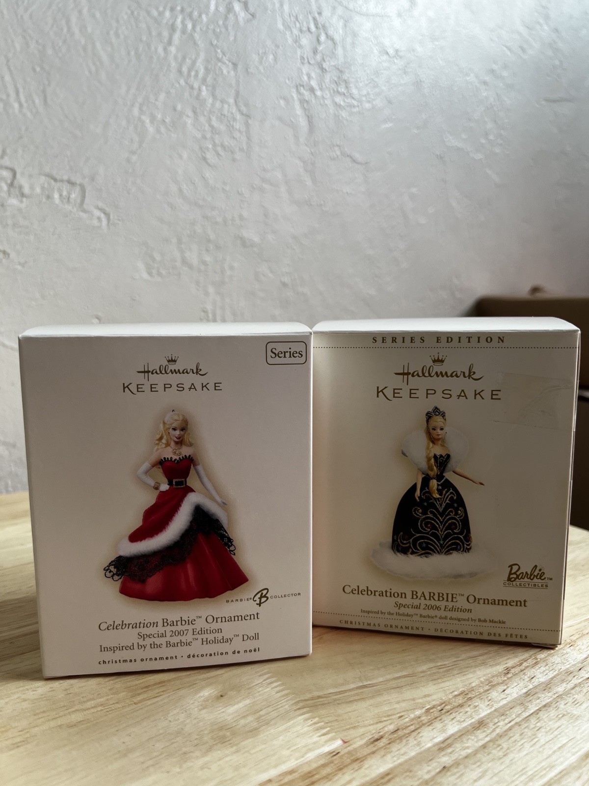 hallmark keepsake barbie collectibles celebration ornament set of 2 2006 2007