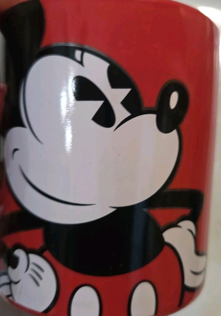 Disney Mickey Mouse Red Ceramic Mug 5329 Whimsical See Photos