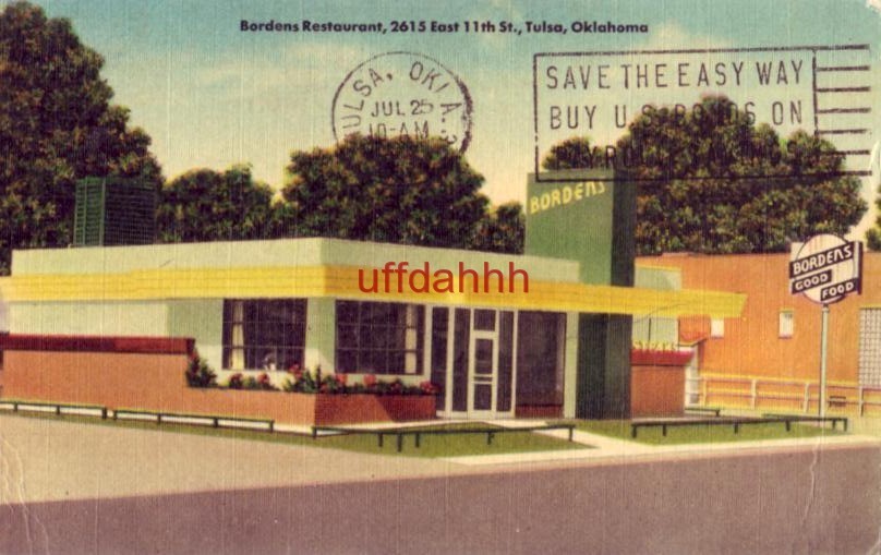 BORDENS RESTAURANT, EAST 11th ST TULSA, OK 1955