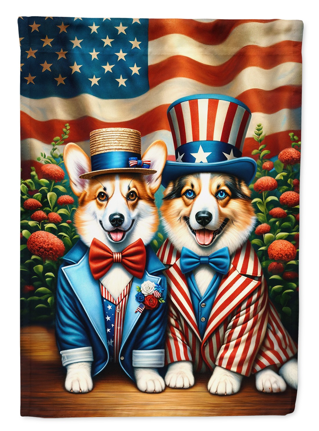 Caroline’s Treasures All American Corgi House Flag DAC4219CHF