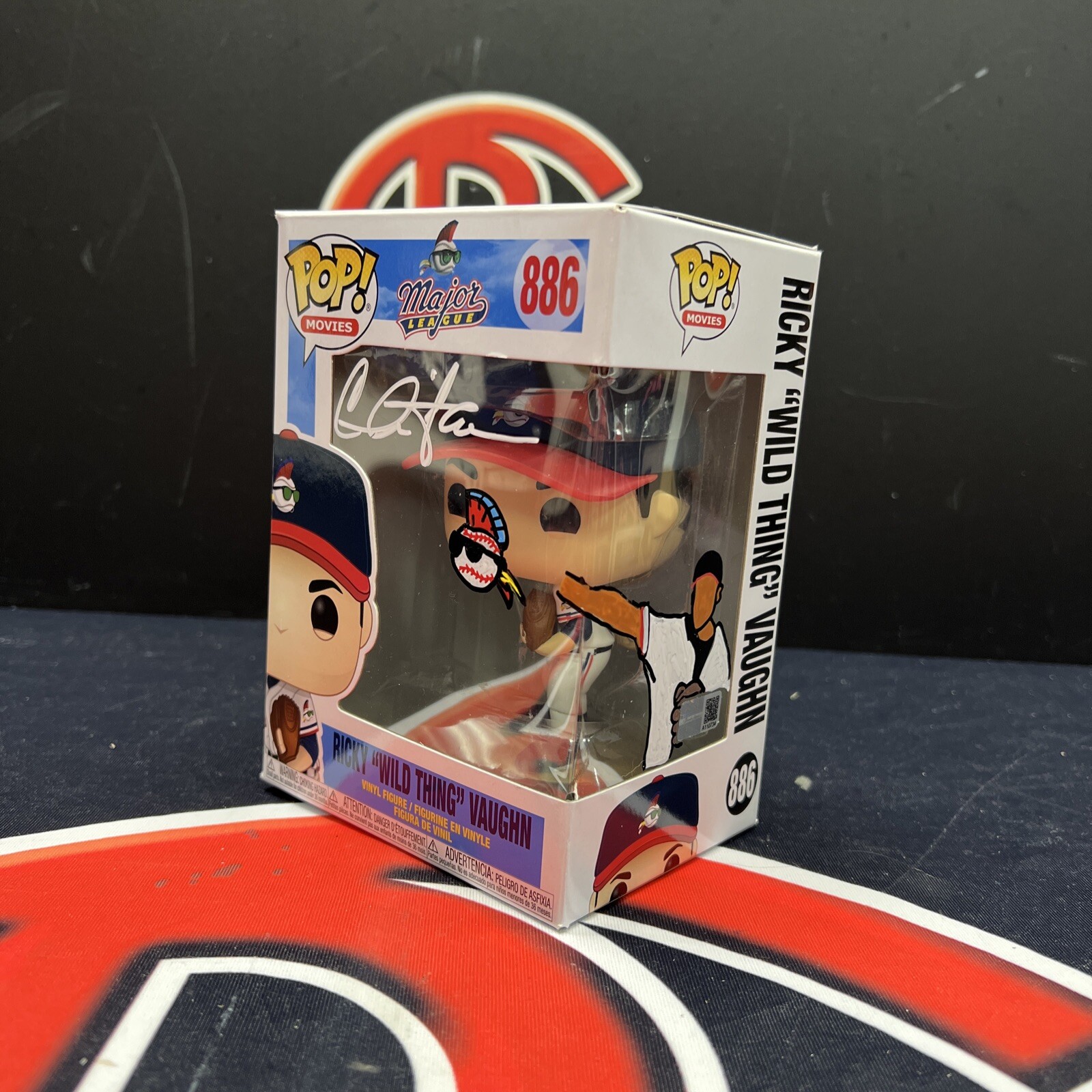 Charlie Sheen Signed Major League Ricky Vaughn Funko Pop 1/1 Art Steiner CX COA
