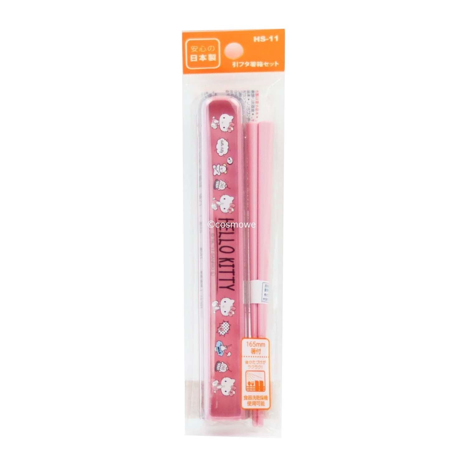 Hello Kitty Sakura Pink Plastic Chopstick 165mm Japan New 2017 With Case