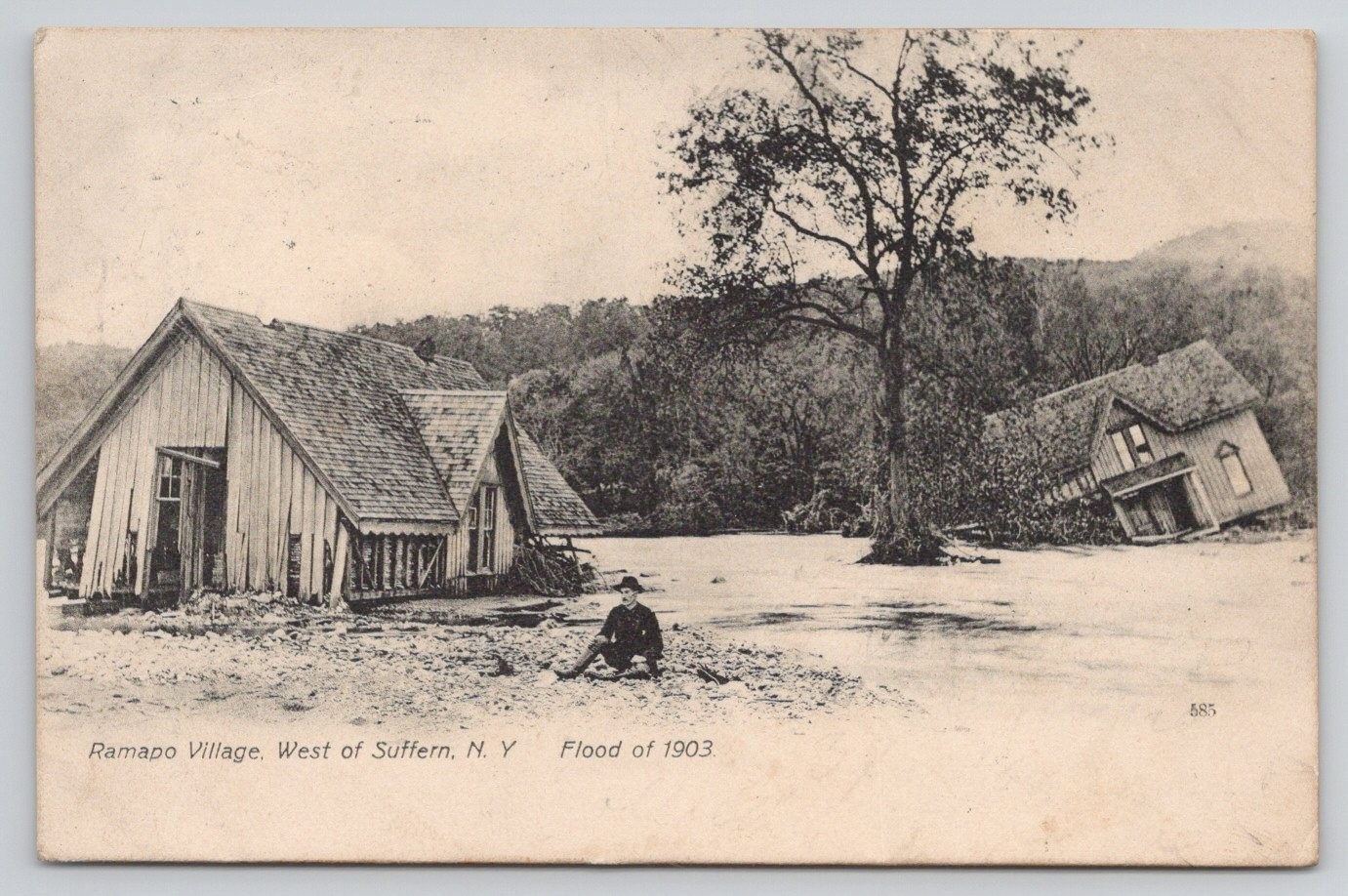 Suffern NY Ramapo Vilage Great Pumpkin Flood of 1903 Delaware River Postcard