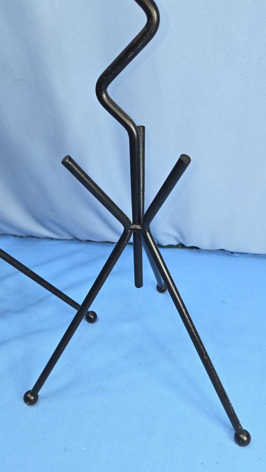 Pair 30″Postmodern Sculptural Floor Zigzag Squiggle Memphis Modern Candle Holder