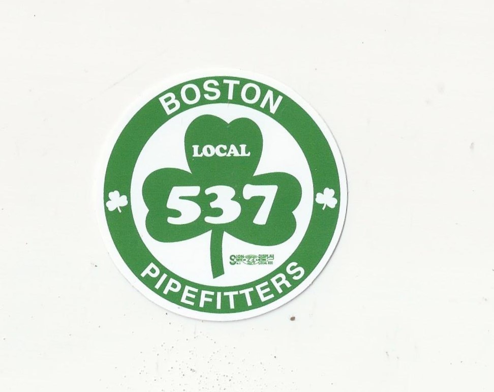 BOSTON LOCAL 537 PIPEFITTERS Green Irish Clover 2.5″ Sticker