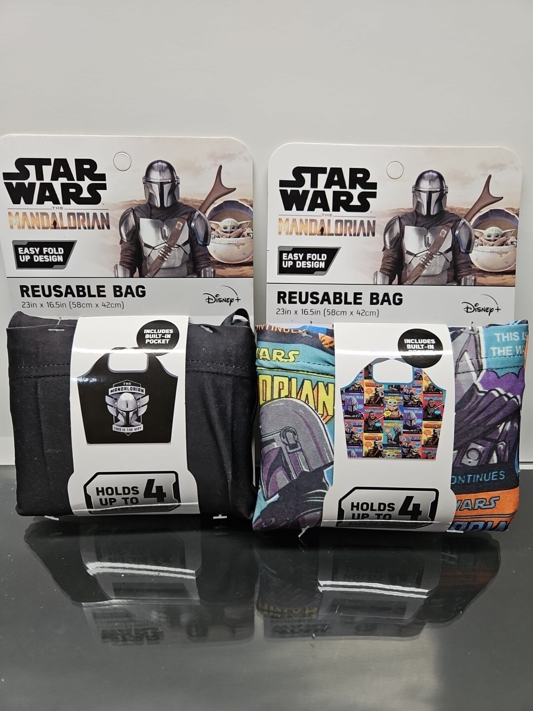 Star Wars The Mandalorian Reusable Bags Set Of 2 21in x 16.5in