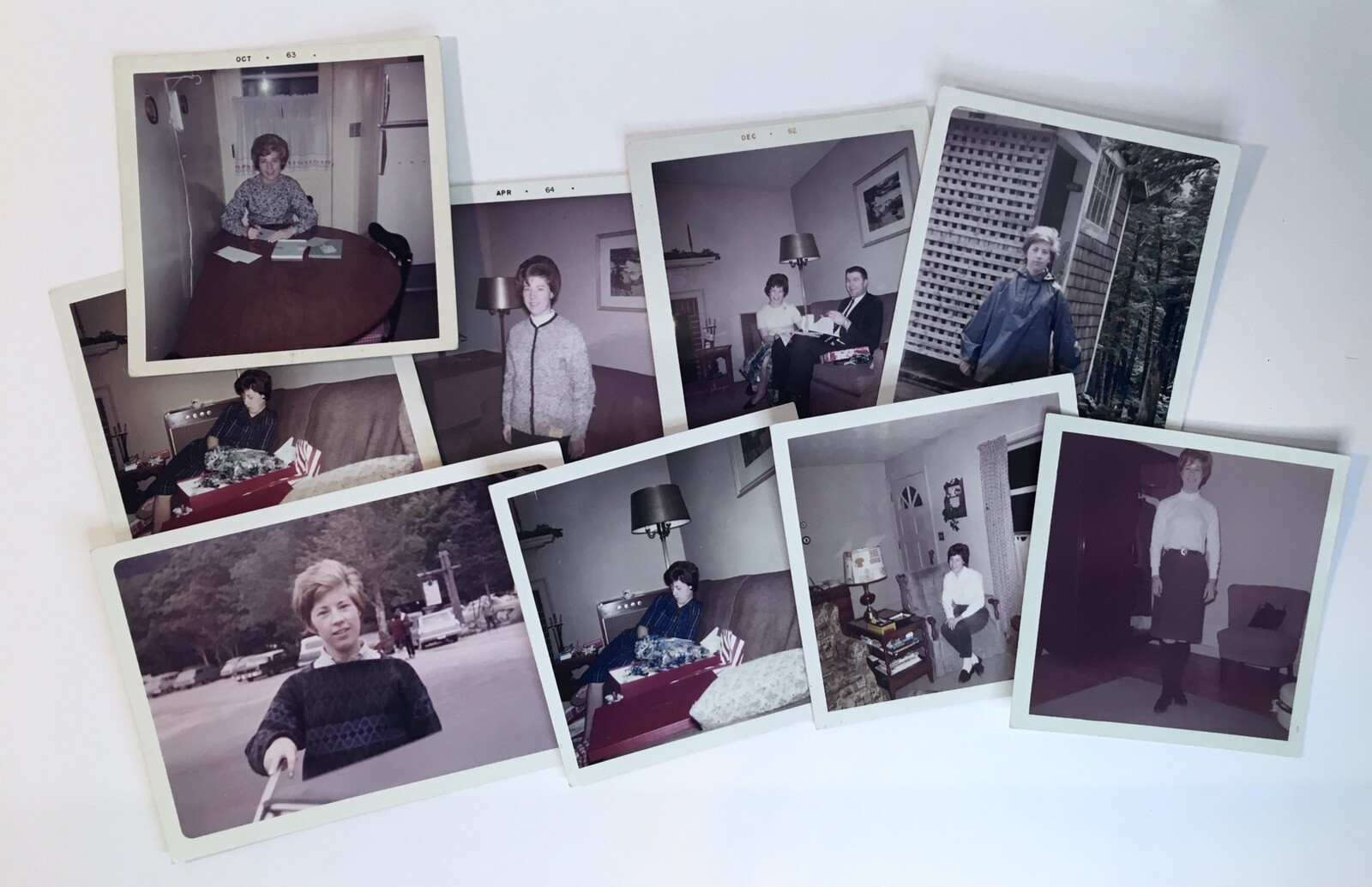 Lot Of 9 Photographs Of Anonymous People Early 1960s Era