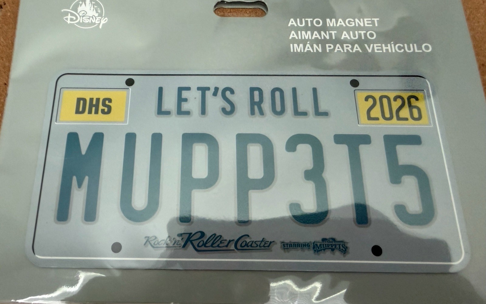 Disney Parks 2026 Muppets Rock ’n Roller Coaster Car License Plate Magnet New