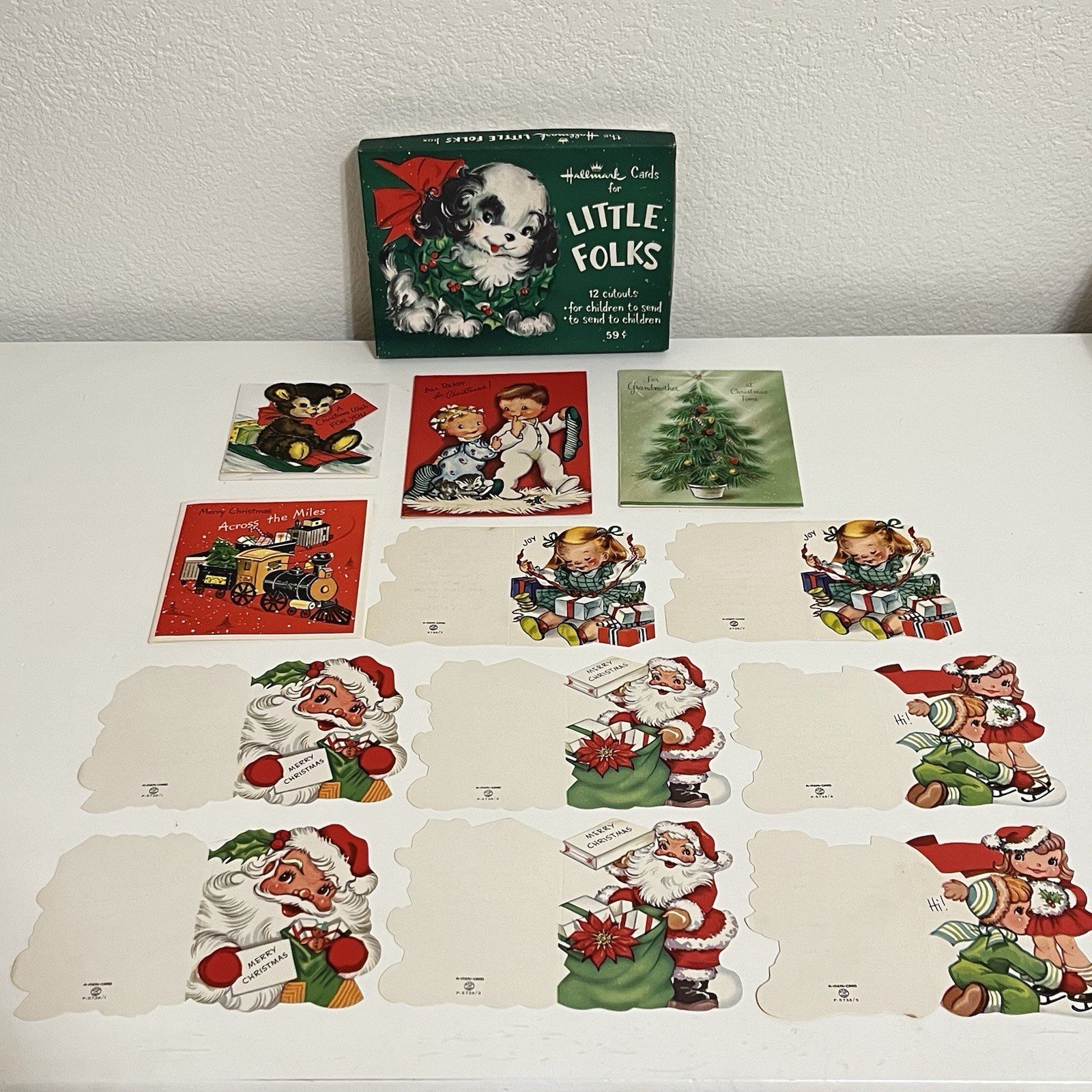 Vintage Christmas Cards Lot of 12 Unused Hallmark The Pollyanna Line A-Meri-Card