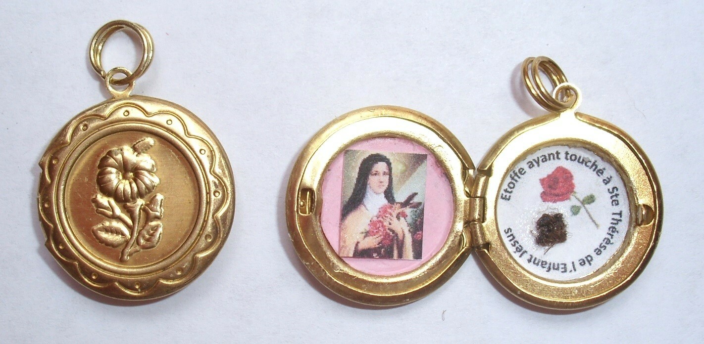 St Therese of the Child Jesus/St.Therese of Lisieux “Little Flower” relic locket