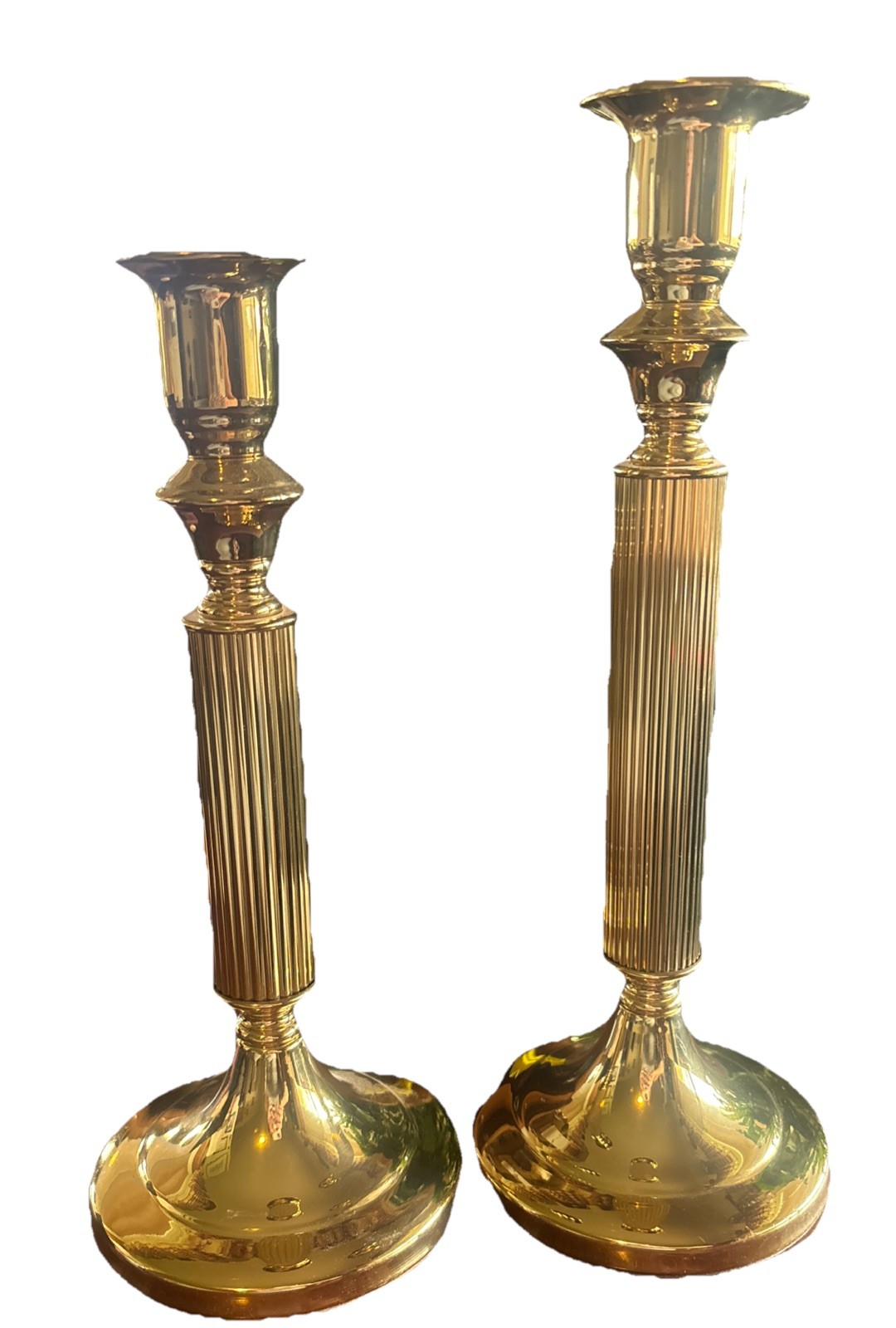 Copper Craft American made brassware Pillar Taper candle holders set of Two