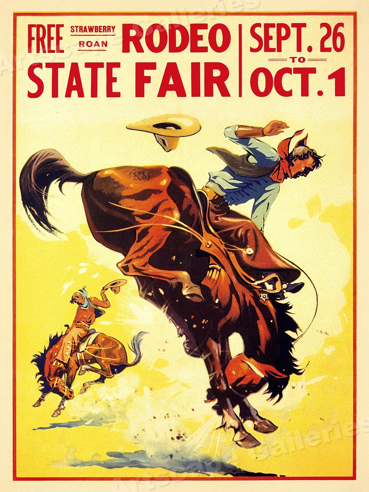 1930s State Fair Rodeo Poster Cowboy Vintage Style Western Poster – 18×24