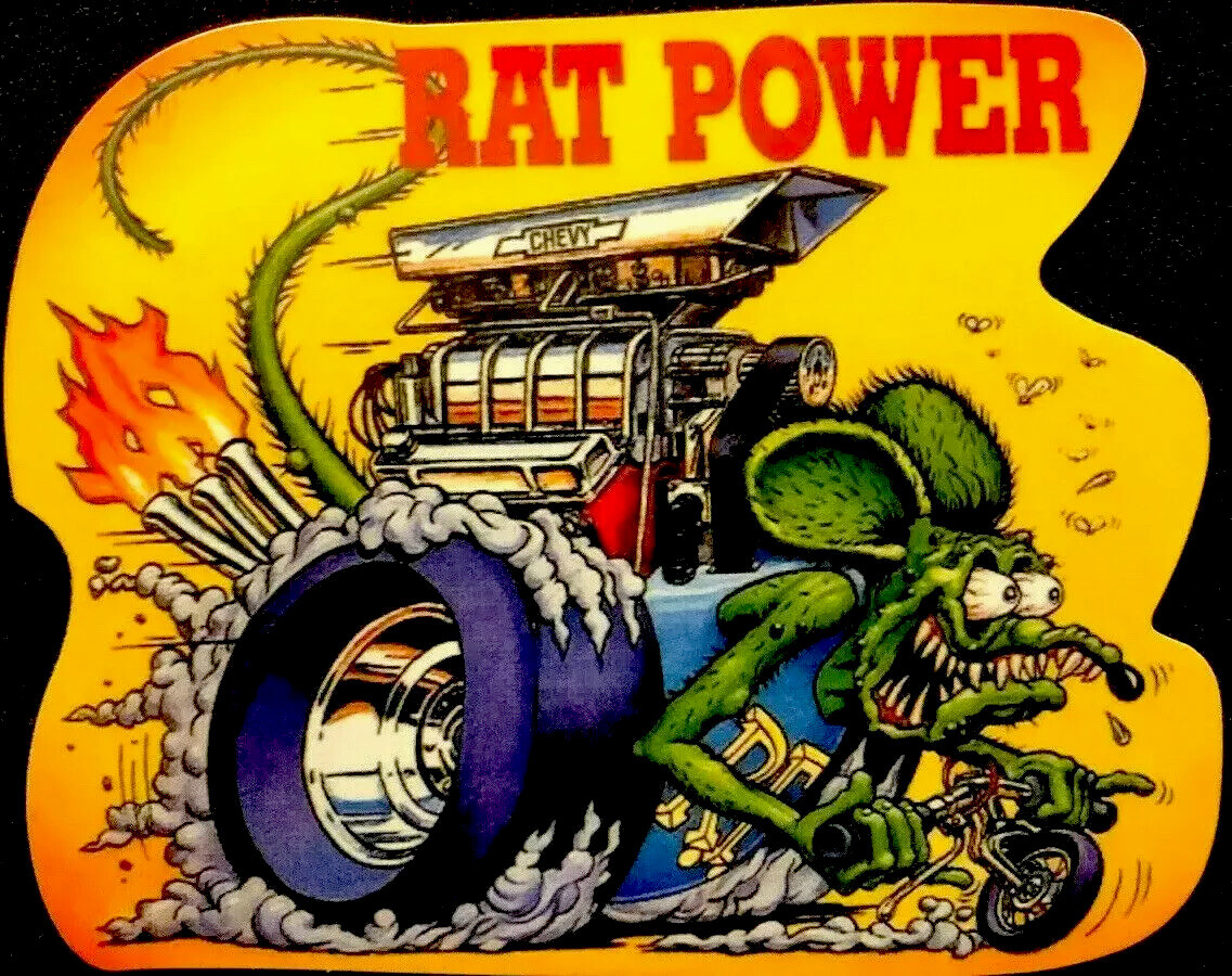 Rat Fink 4“ X 3“ “CHEVY RAT POWER” YOU GOT TO HAVE THIS ONE! OLD SCHOOL!!!