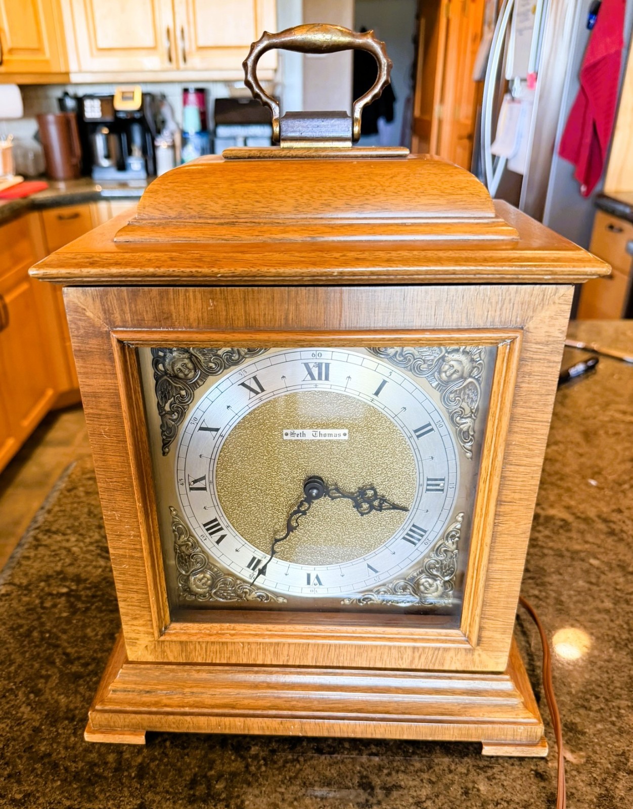 Seth Thomas Electric Mantle Clock Antique Model E721-001 Legacy IV Working