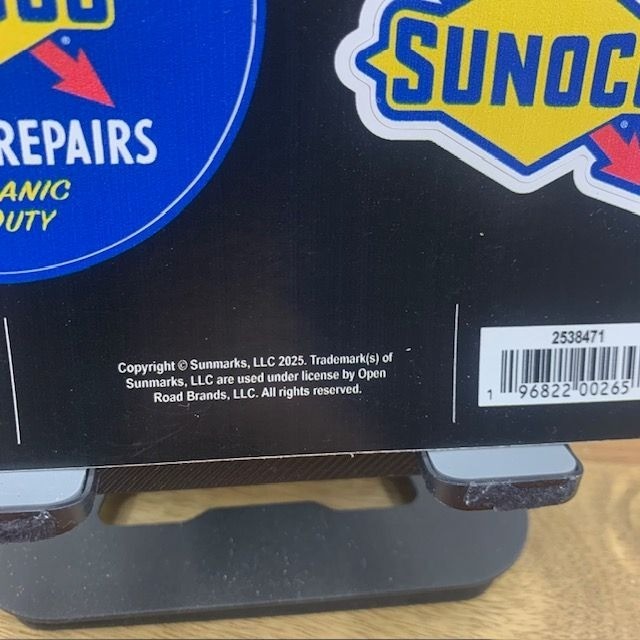 Sunoco Oil Gas Weather Resistant Adhesive Decals Made in USA 1 Sheet 3 Decals