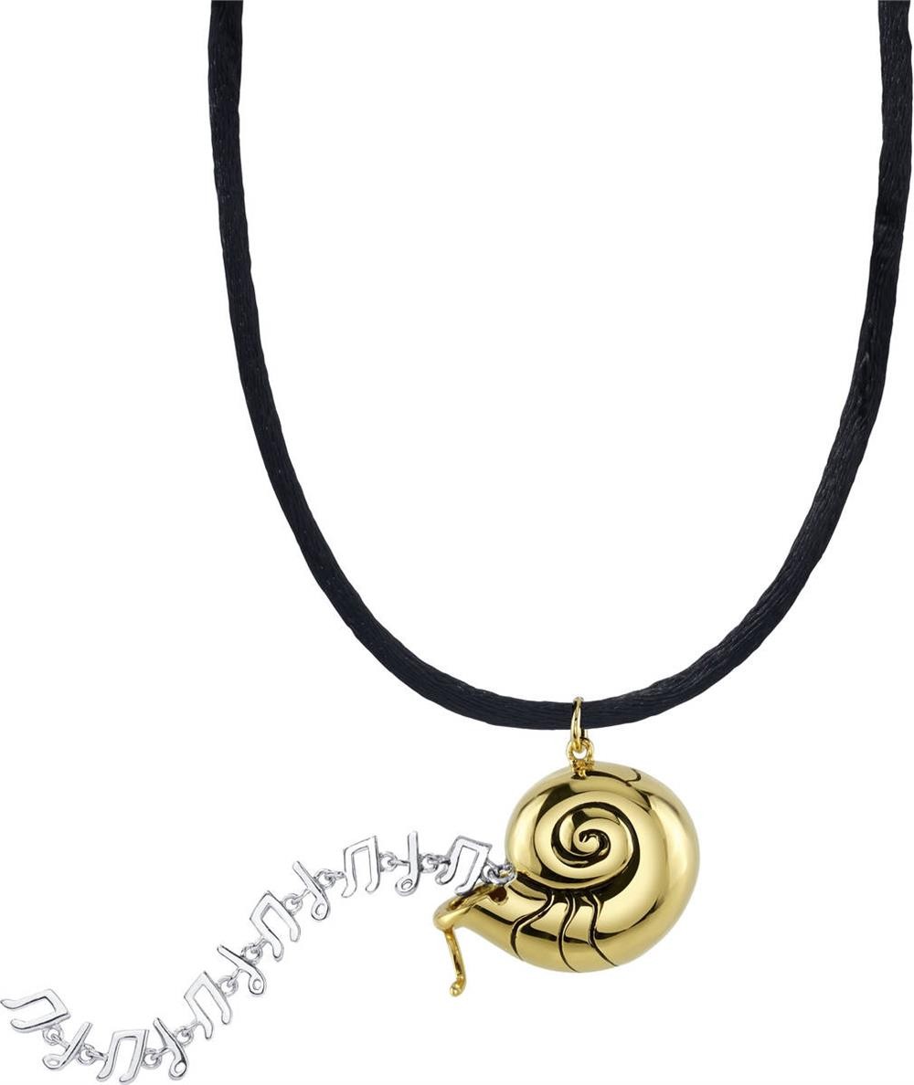 16″+2″ Disney Yellow Silver The Little Mermaid Shell Locket Music Notes Necklace
