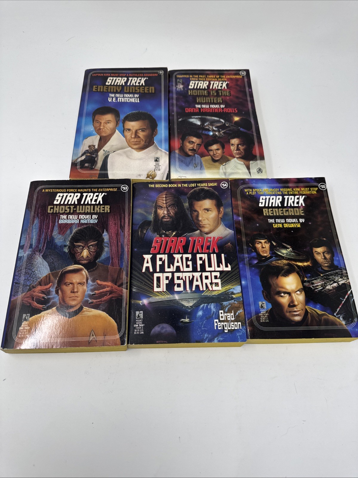 Lot of 5 Star Trek TOS Paperback Books #51 #52 #53 #54 #55 The Original Series
