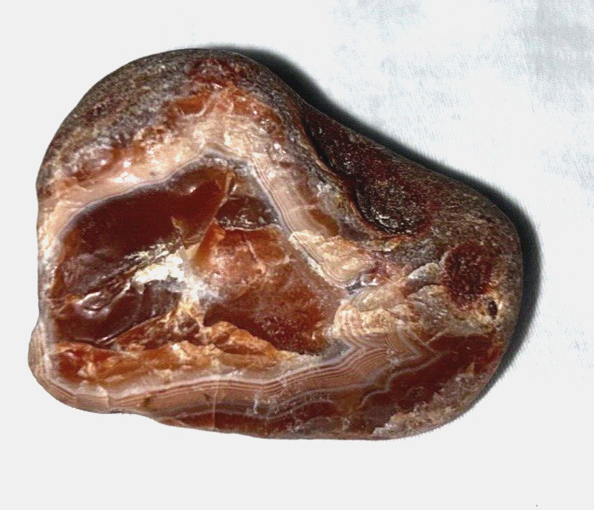 Lake Superior Agate 1.6 Ounces Two Face Gorgeous Candy Stripped Intense Colors!!